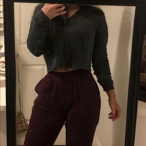 prince&fox (abercrombie)cropped olive green hoodie